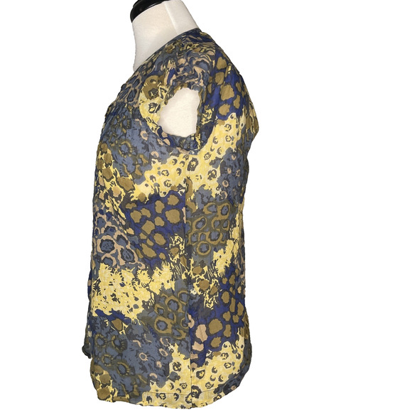 French Connection Women's Multicolor Blouse Size 2 Cap Sleeve - Picture 3 of 4